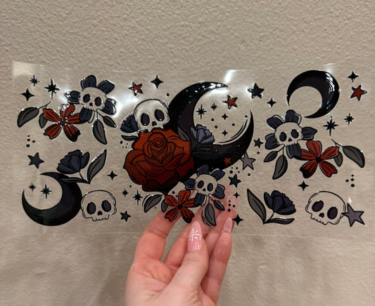 Skull roses moon boho