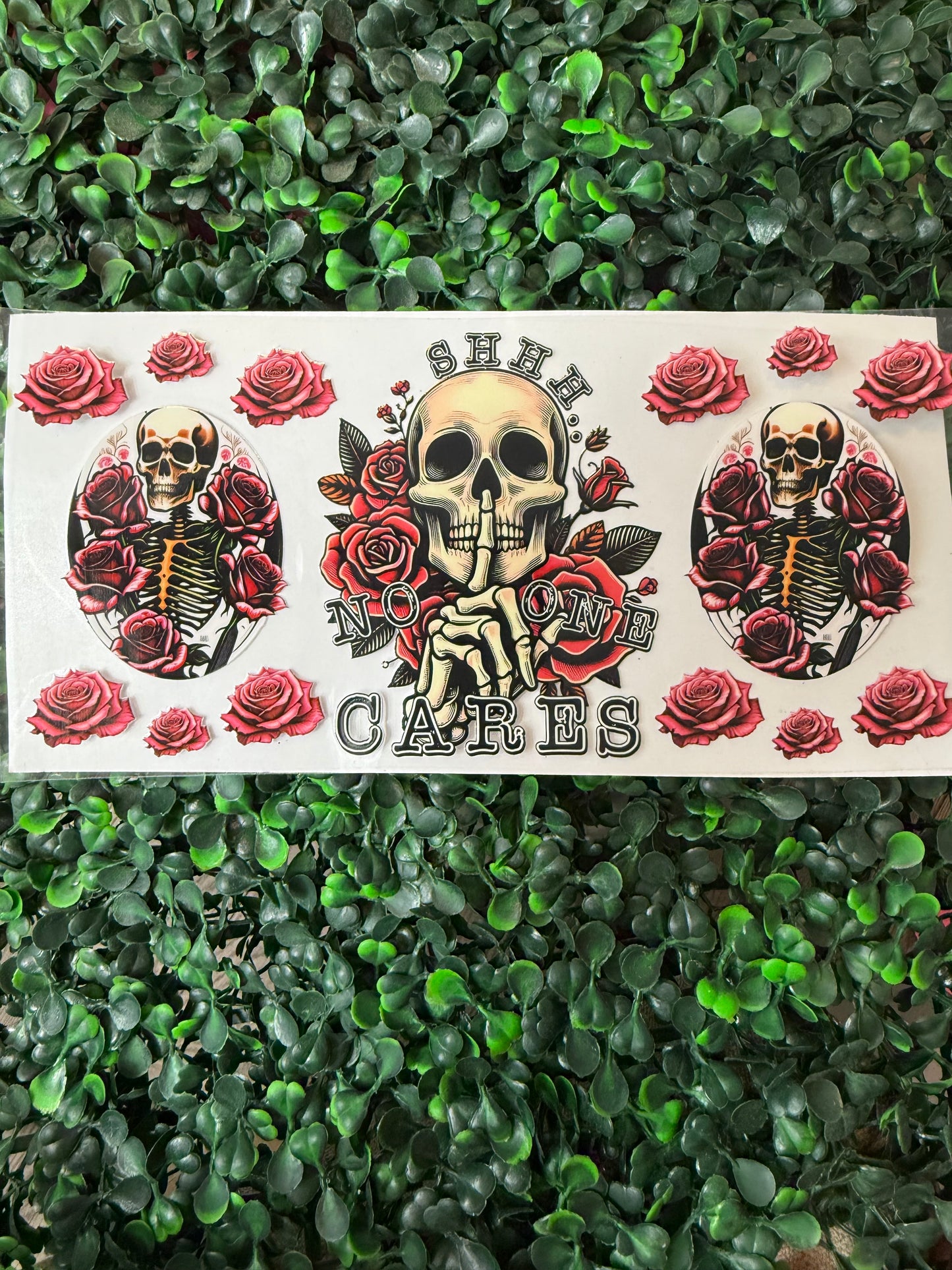 Shhh no one cares skull wrap