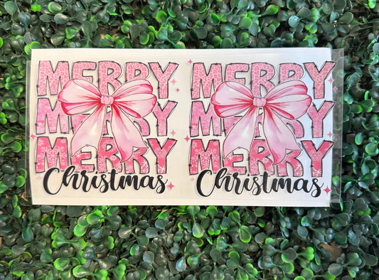 Merry merry Christmas pink bow