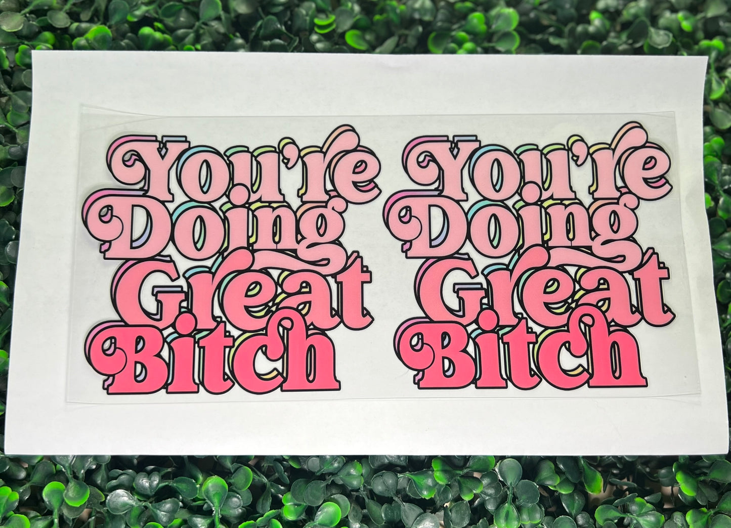 You’re doing great bitch wrap