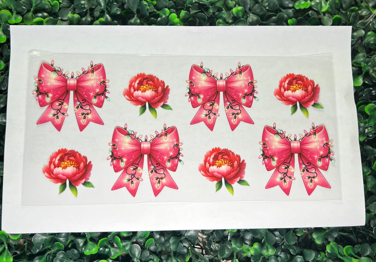 Christmas bows with Christmas lights