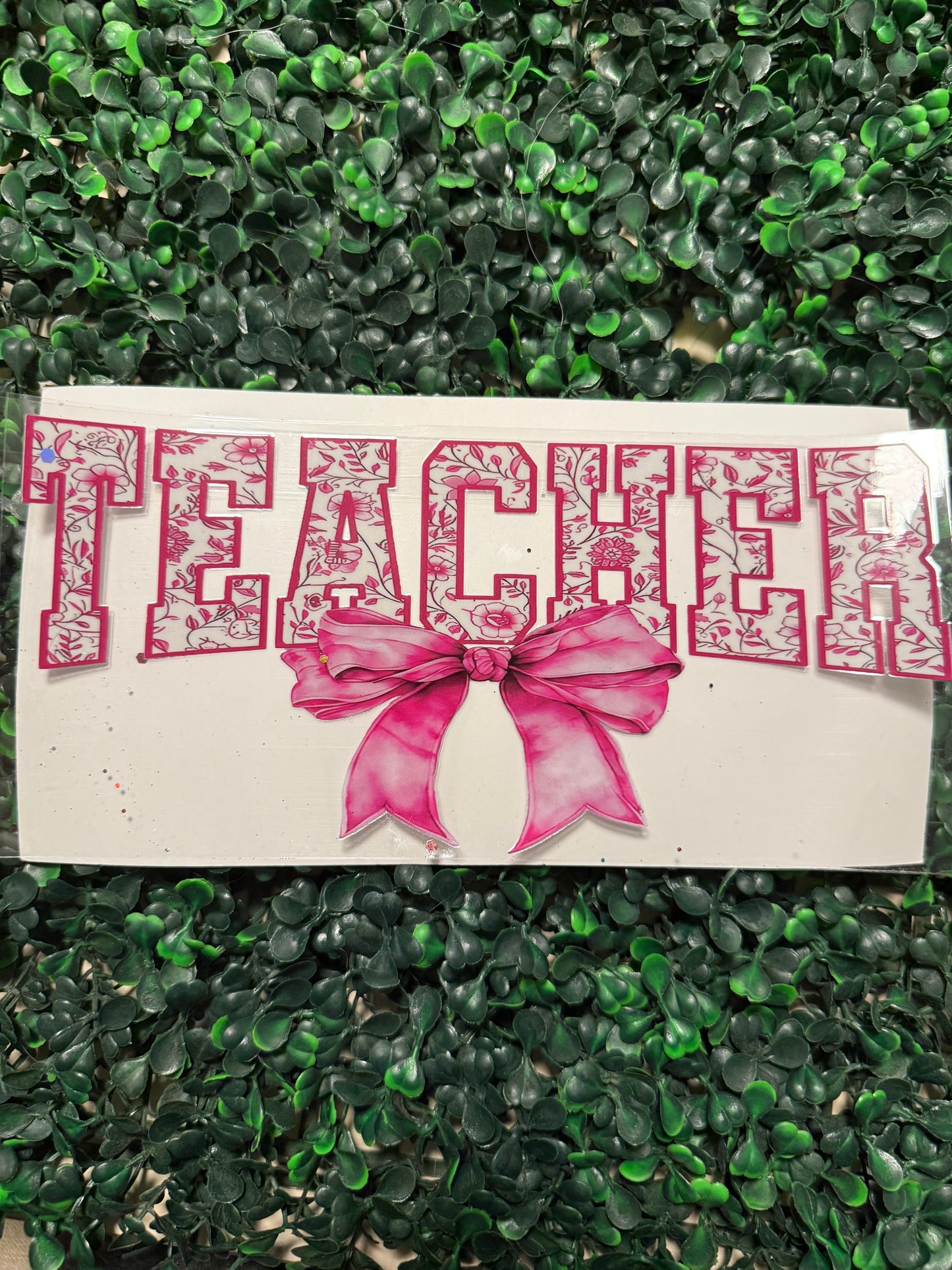 Teacher floral print in pink with bow