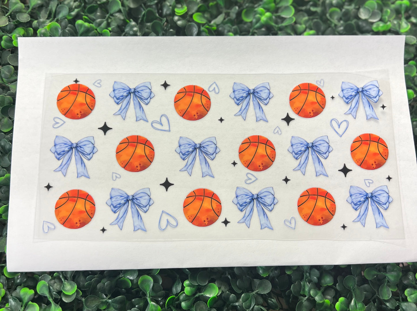 Blue bows basketballs