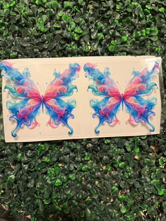 Pink and blue large butterfly butterflies