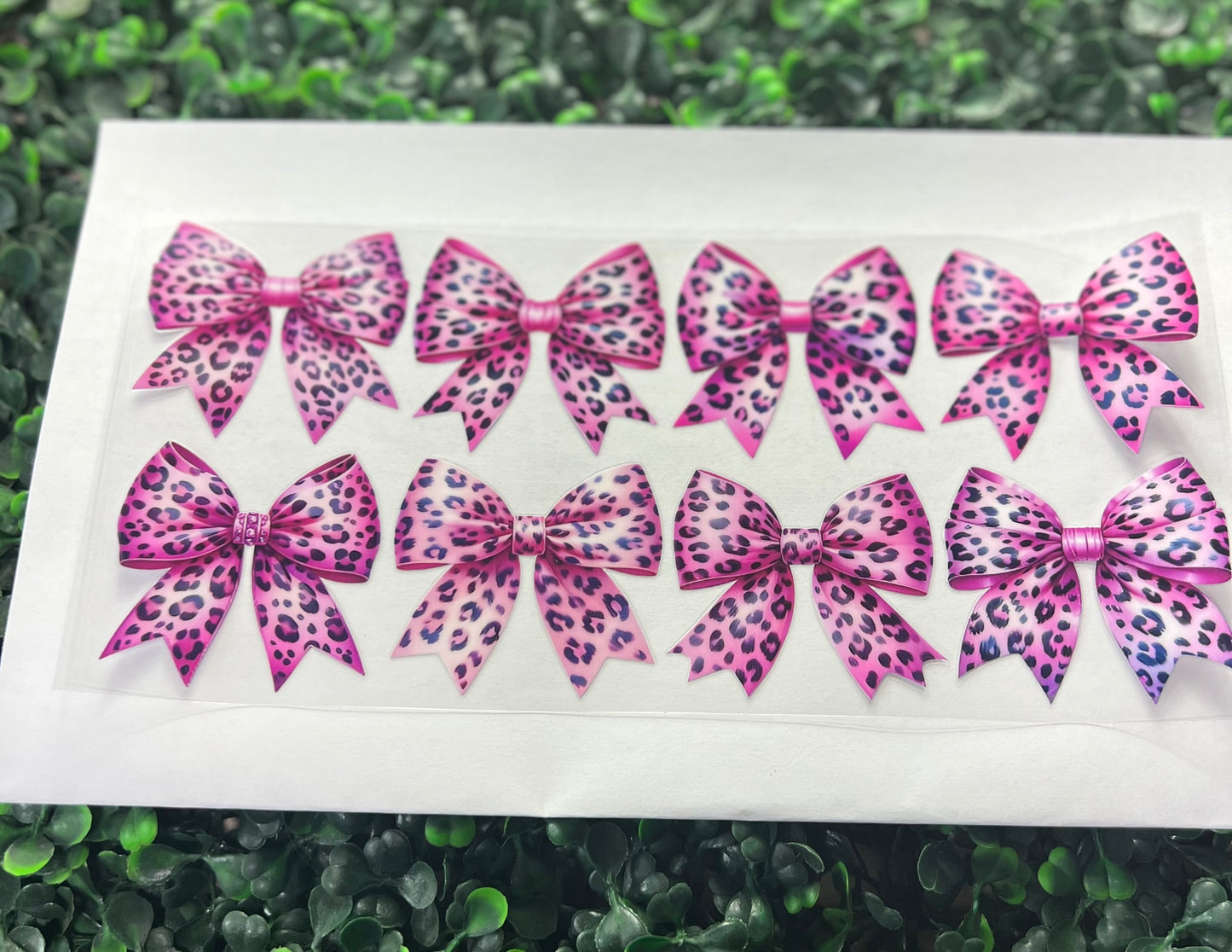 Pink cheetah bows