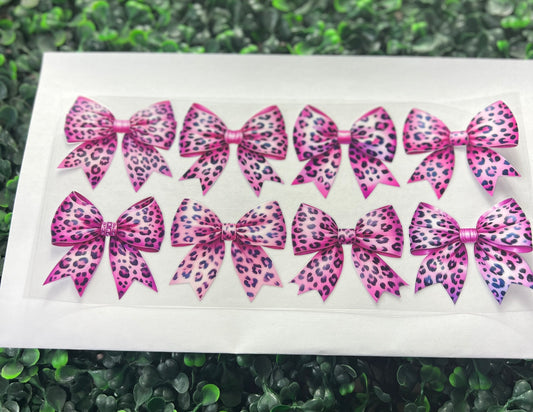 Pink cheetah bows