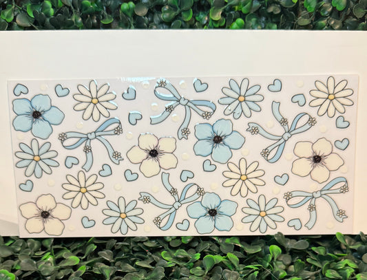 Babyblue white coquette flowers wrap