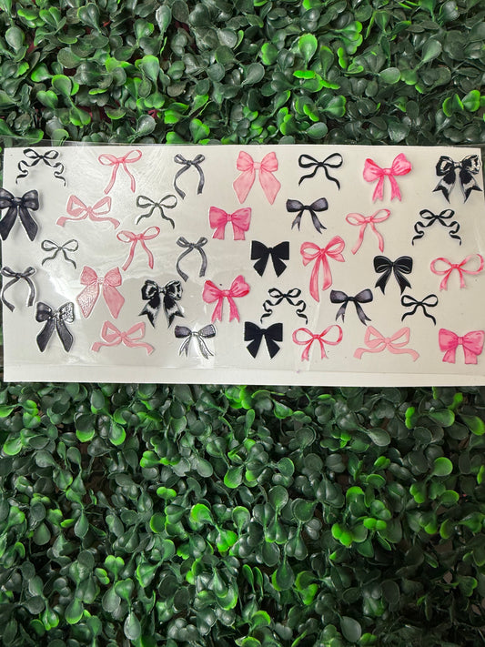 Black pink coquette bows wrap
