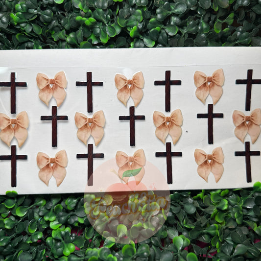 Cross Jesus Bow Coquette Decal