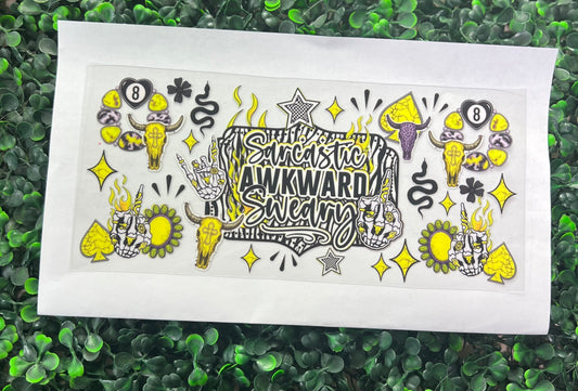 Sarcastic, awkward, sweary￼