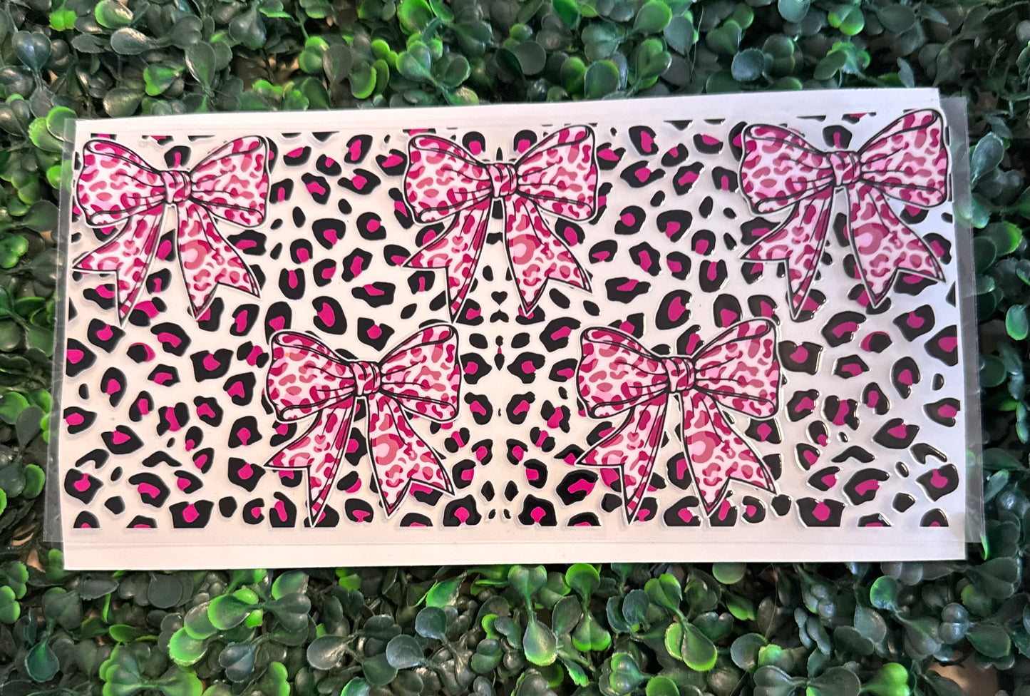 Pink cheetah bows