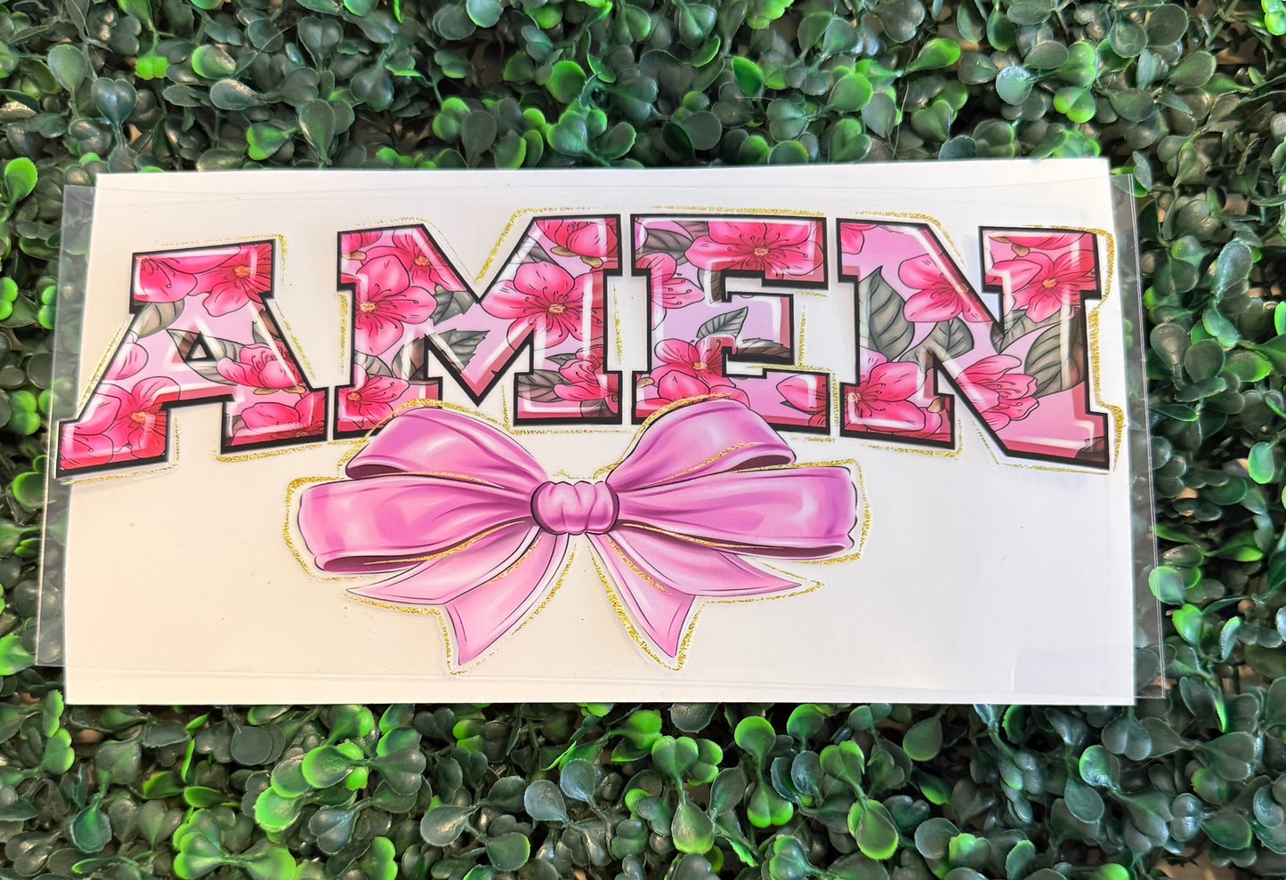 Amen floral pink bow
