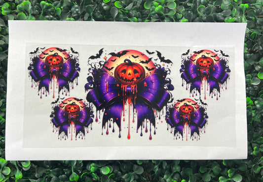 Purple giant bow with pumpkin