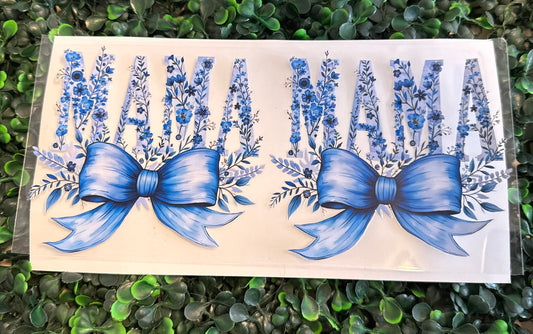 Blue floral mama with bows