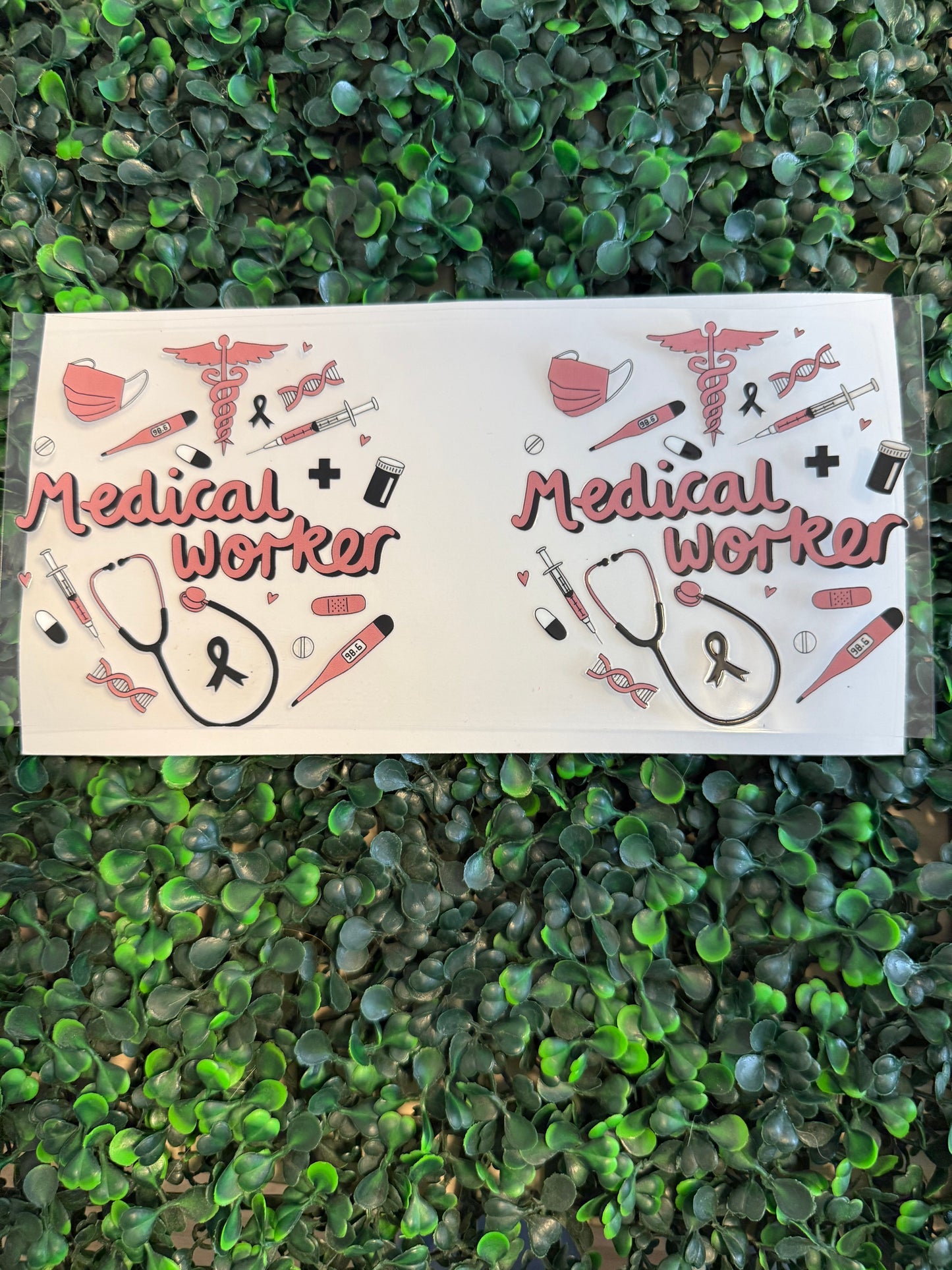 Medical worker pink and black