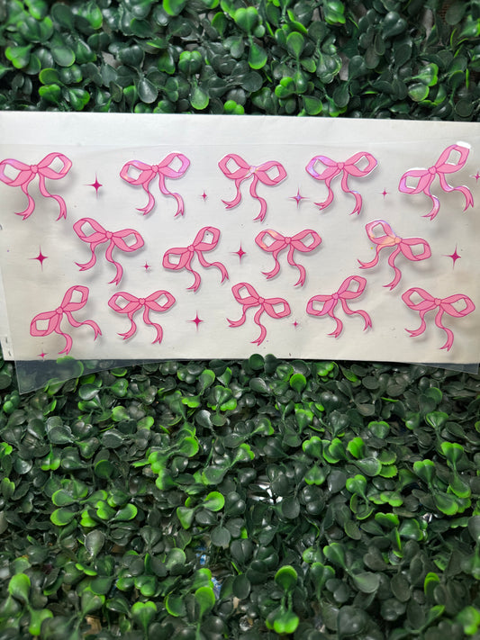Holographic Pink bows wrap