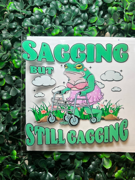 Sagging but still gagging frog