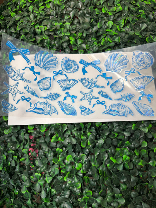 HOLOGRAPHIC coquette seashells bows wrap