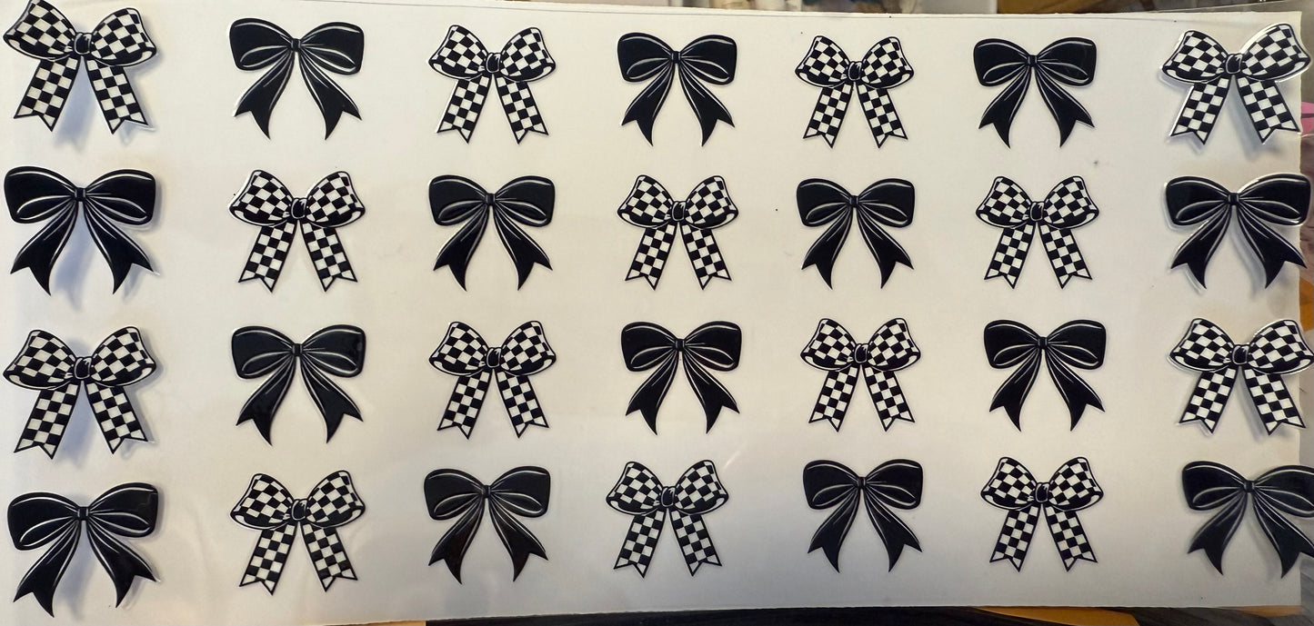 Coquette bows black checkered wrap