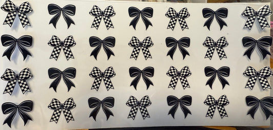 Coquette bows black checkered wrap