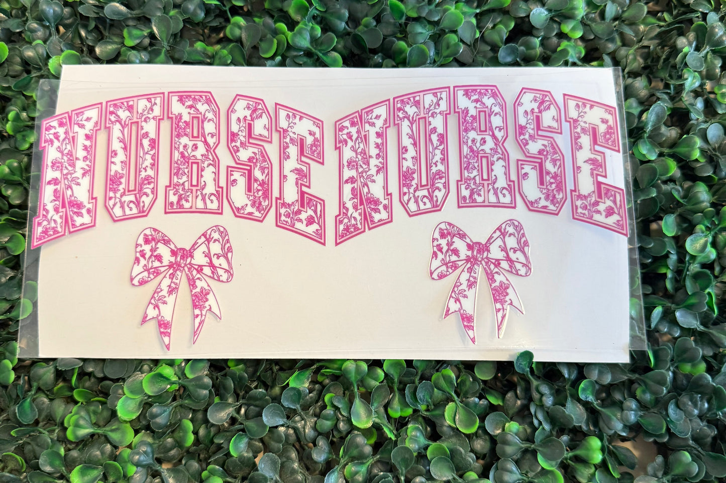 Floral Nurse baby pink bow