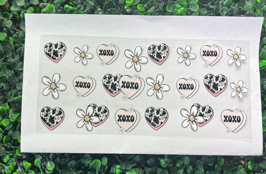 Cow print hearts