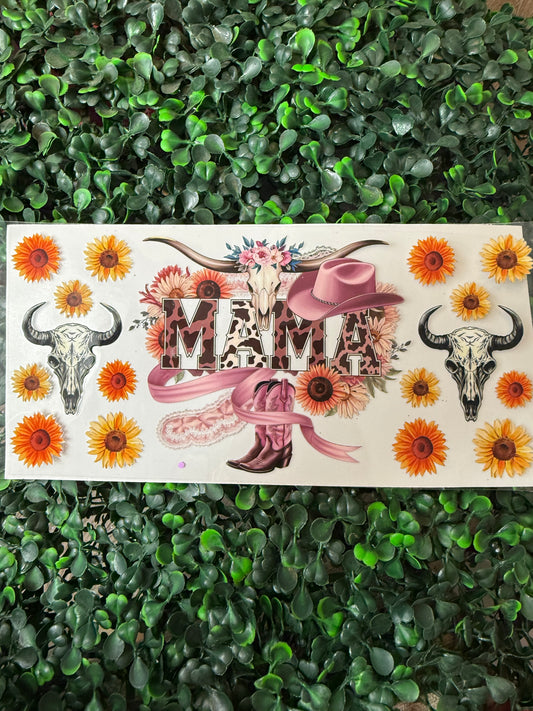 Western mama bull skull wrap