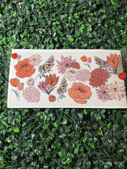 Burnt orange boho flowers