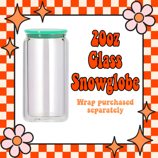 20oz GLASS Snowglobe Cup