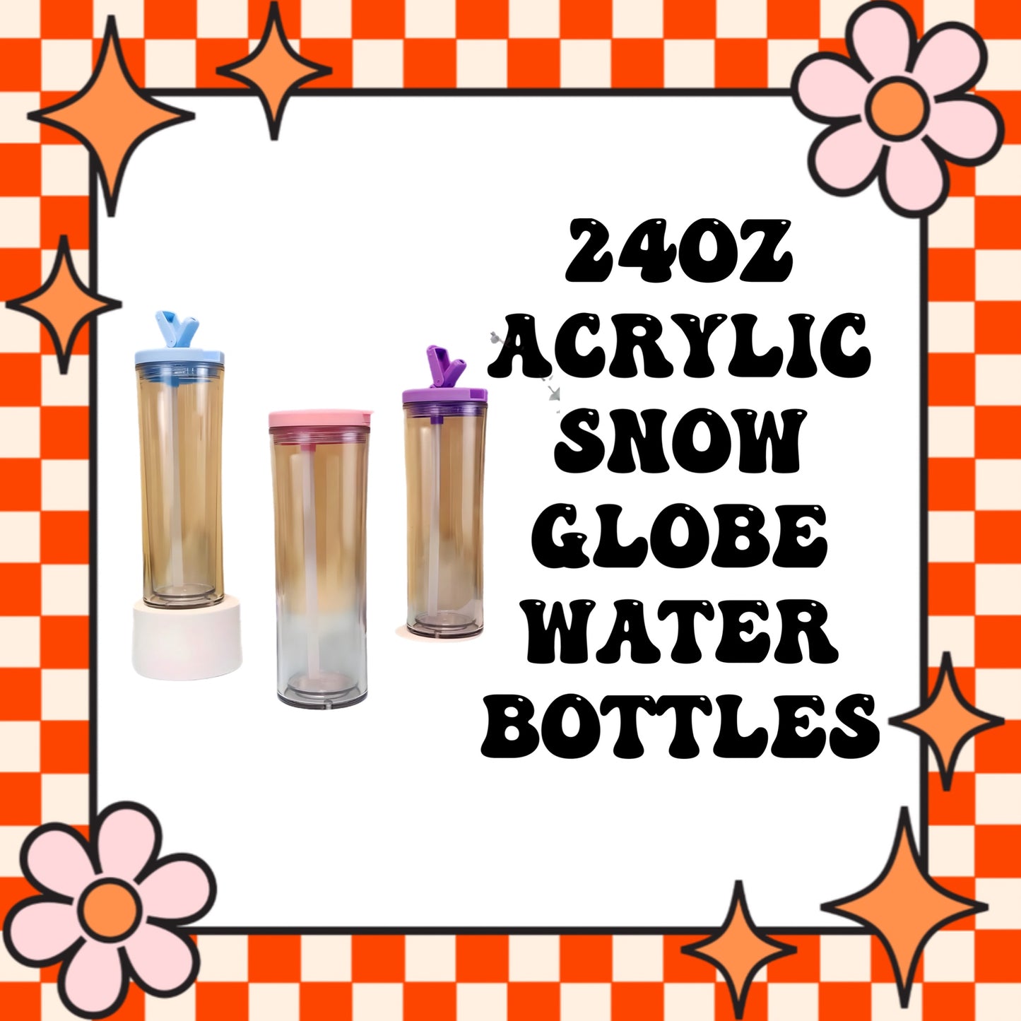 20oz ACRYLIC Snowglobe Bottles
