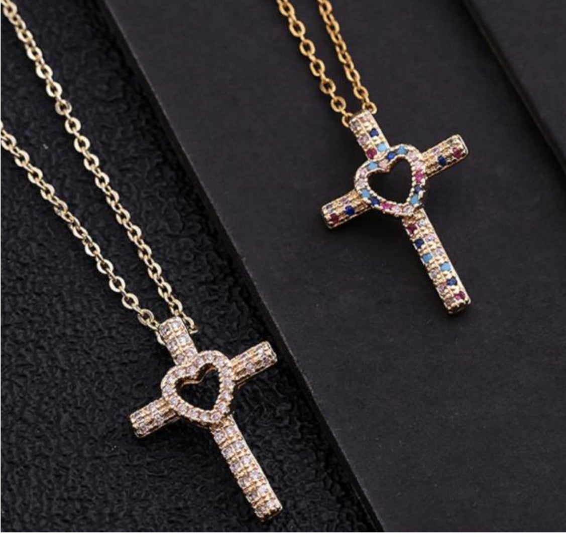 Heart in Cross Necklace