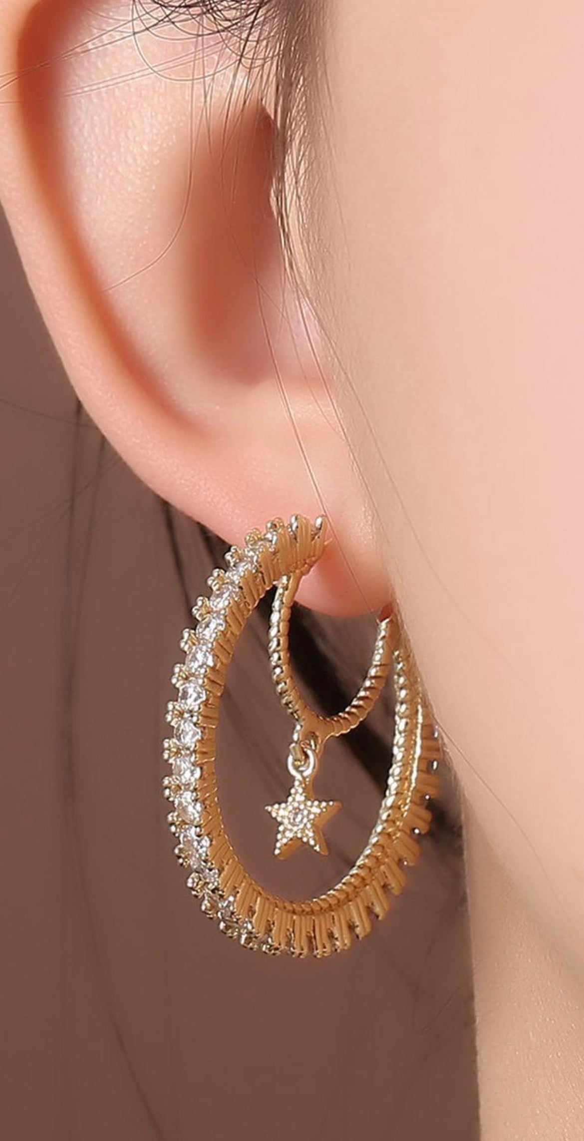 Starred Hoops Earrings