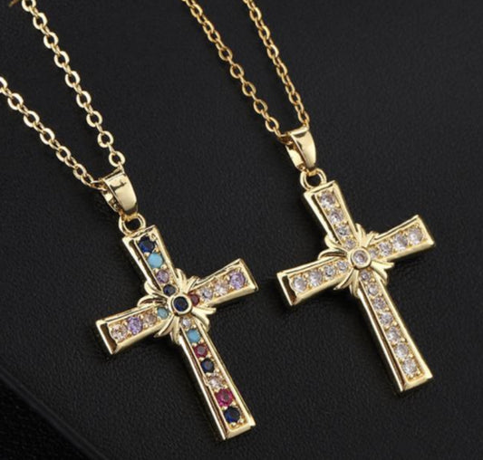 Cross on Bling Neclace