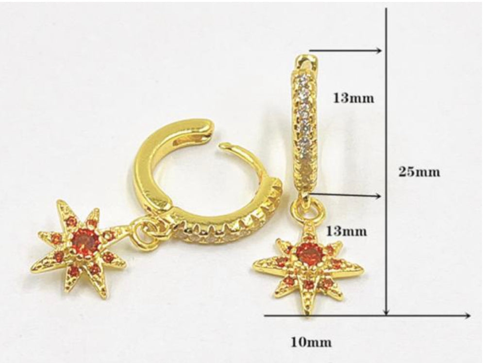 Golden Night Star Earrings