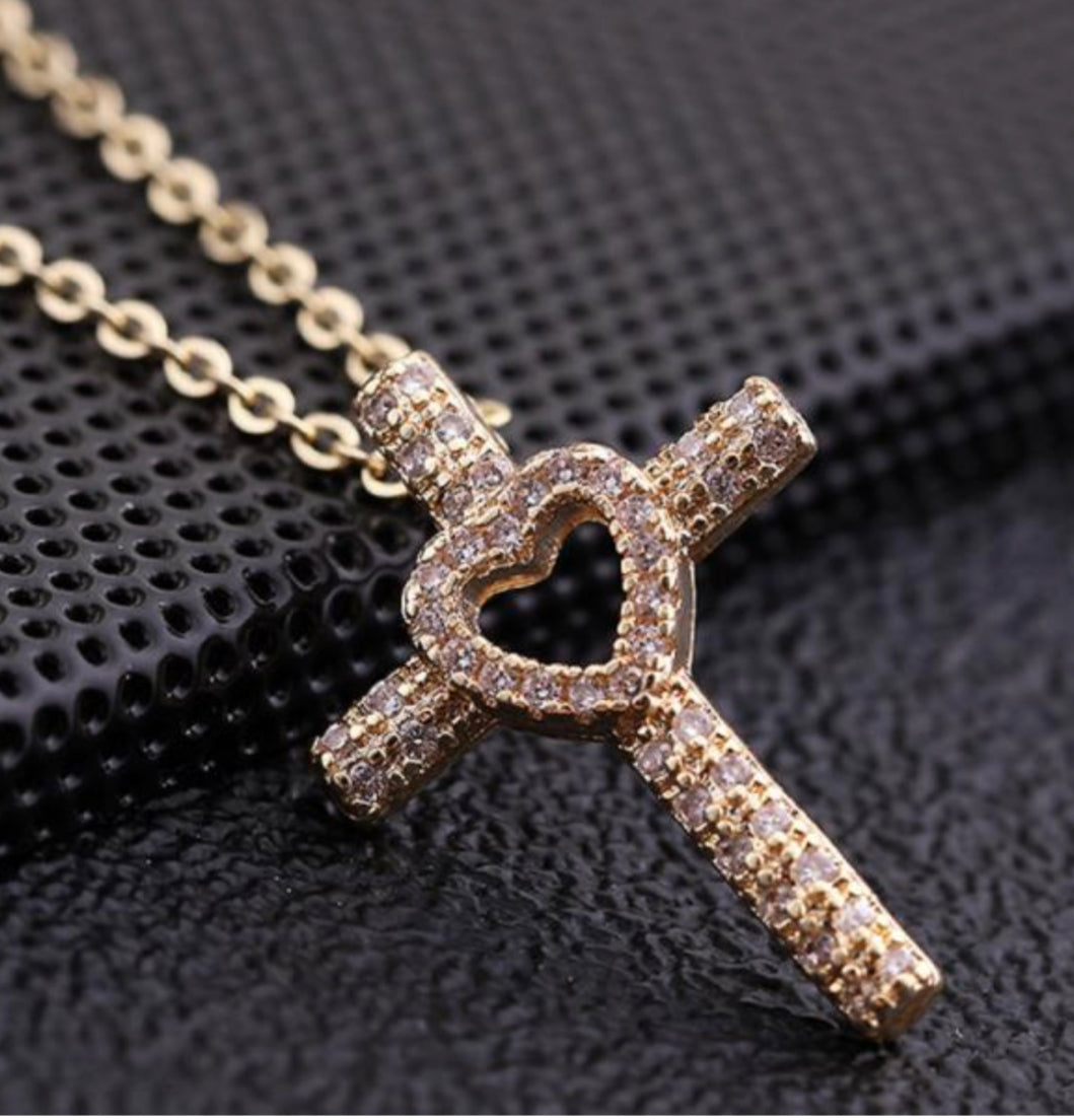 Heart in Cross Necklace